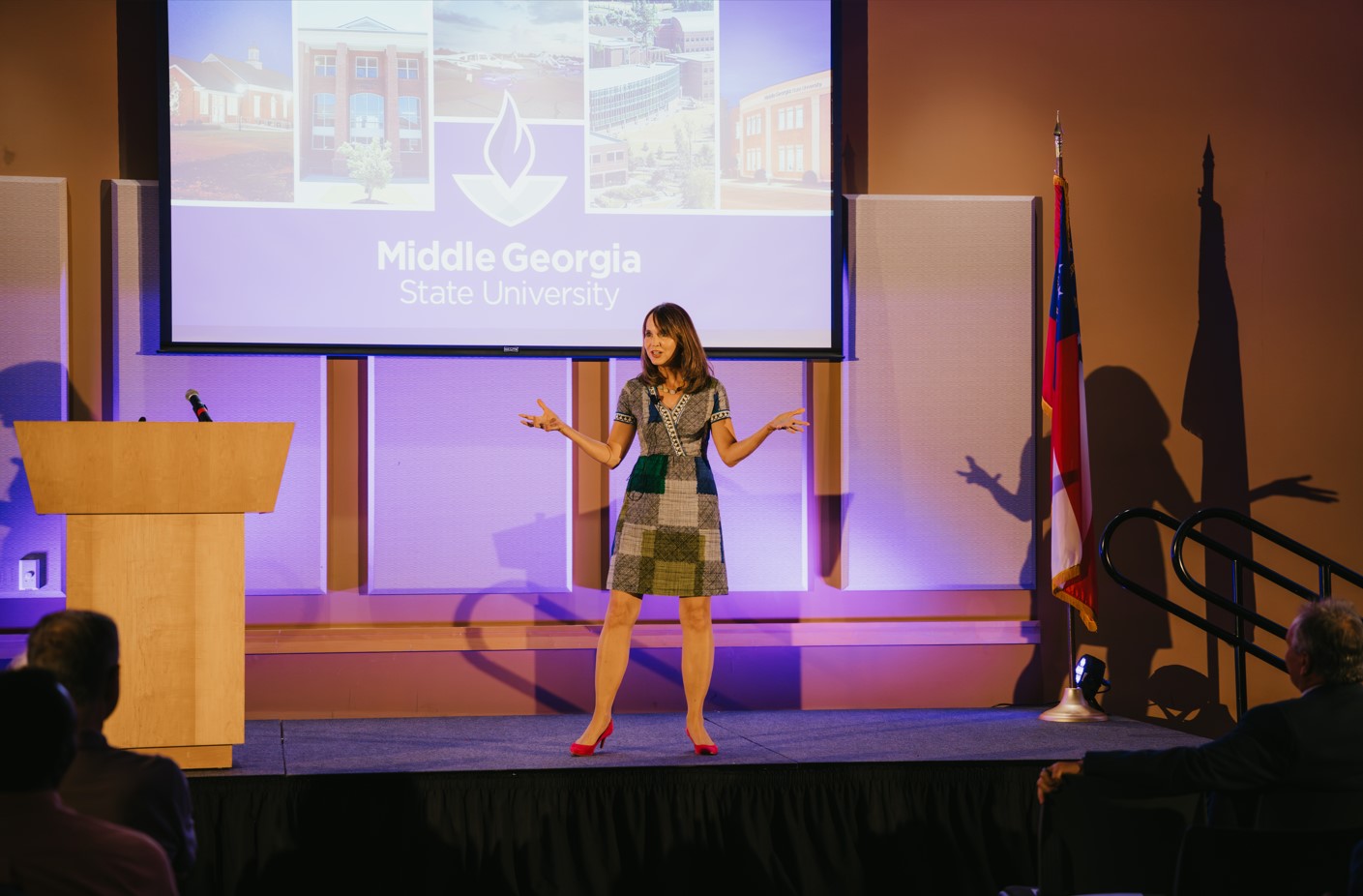 stephanie stuckey standing on stage